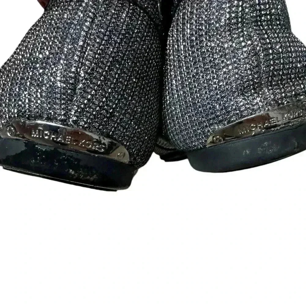 Michael Kors Sutton slides silver glitter moccasins Women’s Size 9.5 loafers